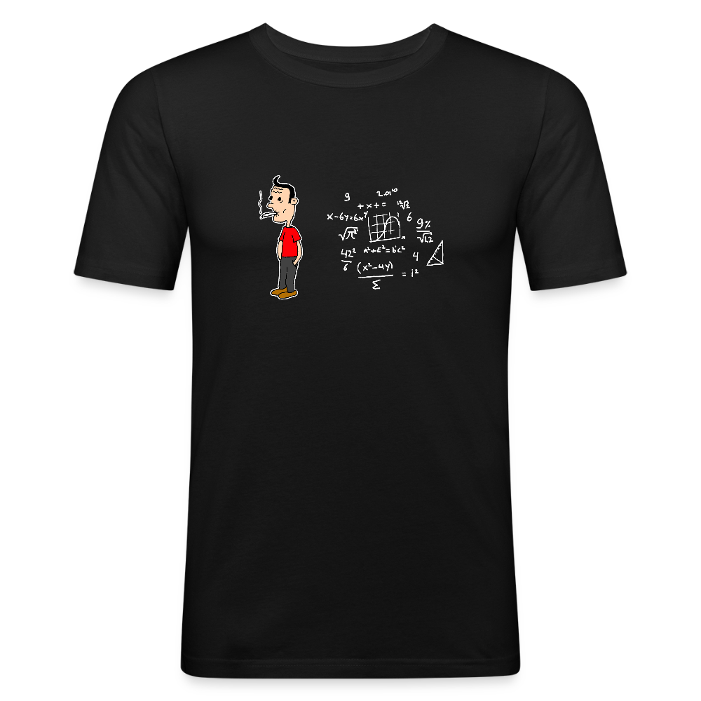 Slim fit shirt met Suske en wiskunde - black