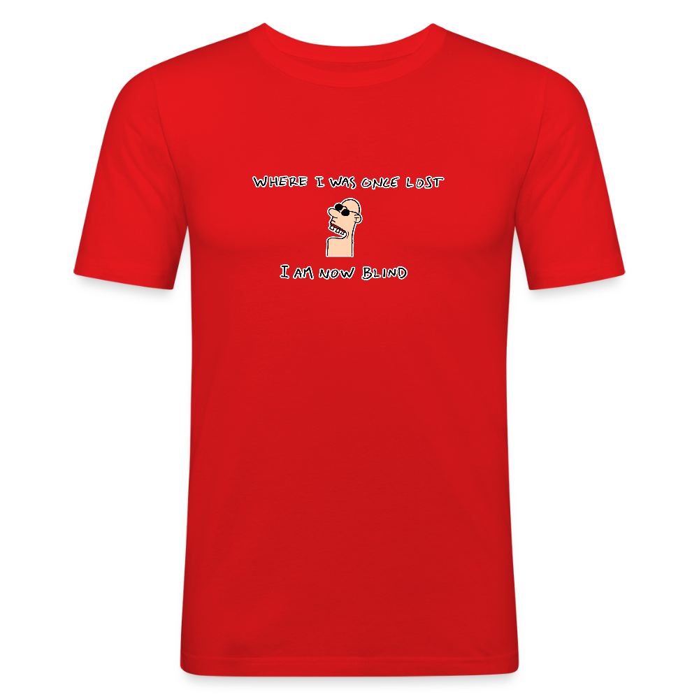 Slim fit shirt met wijze spreuk - red