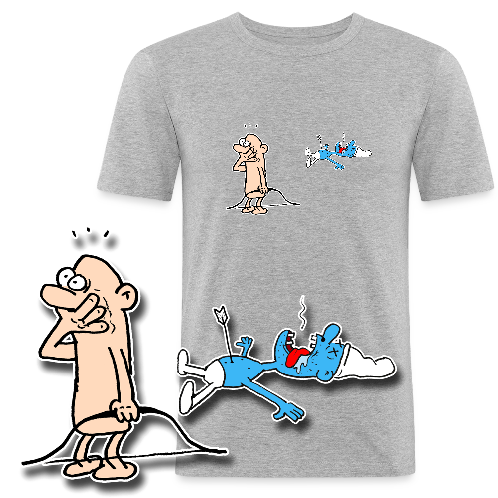 Slim fit shirt met sorrie smurf