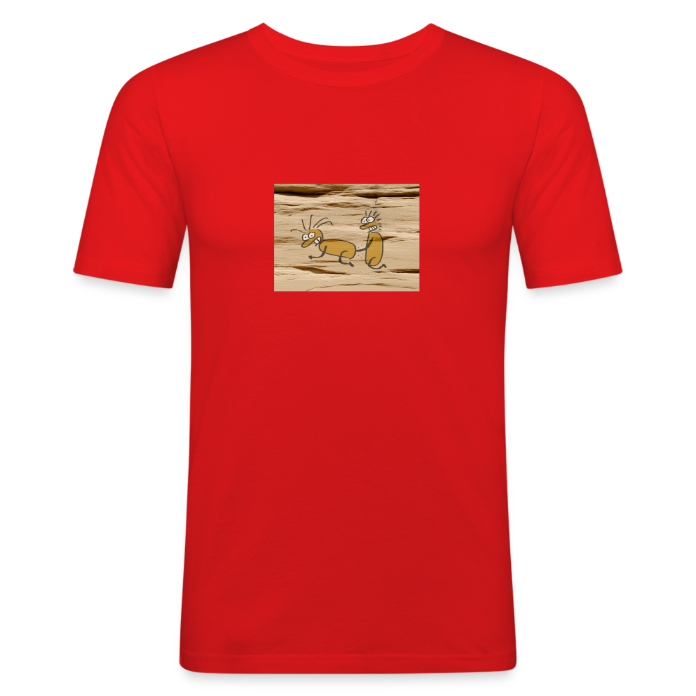 Shirt met erotische grotwandkunst 2 - red
