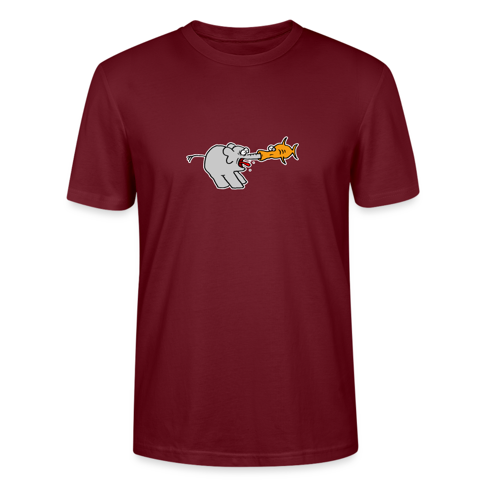 Shirt met olifant en vis - burgundy