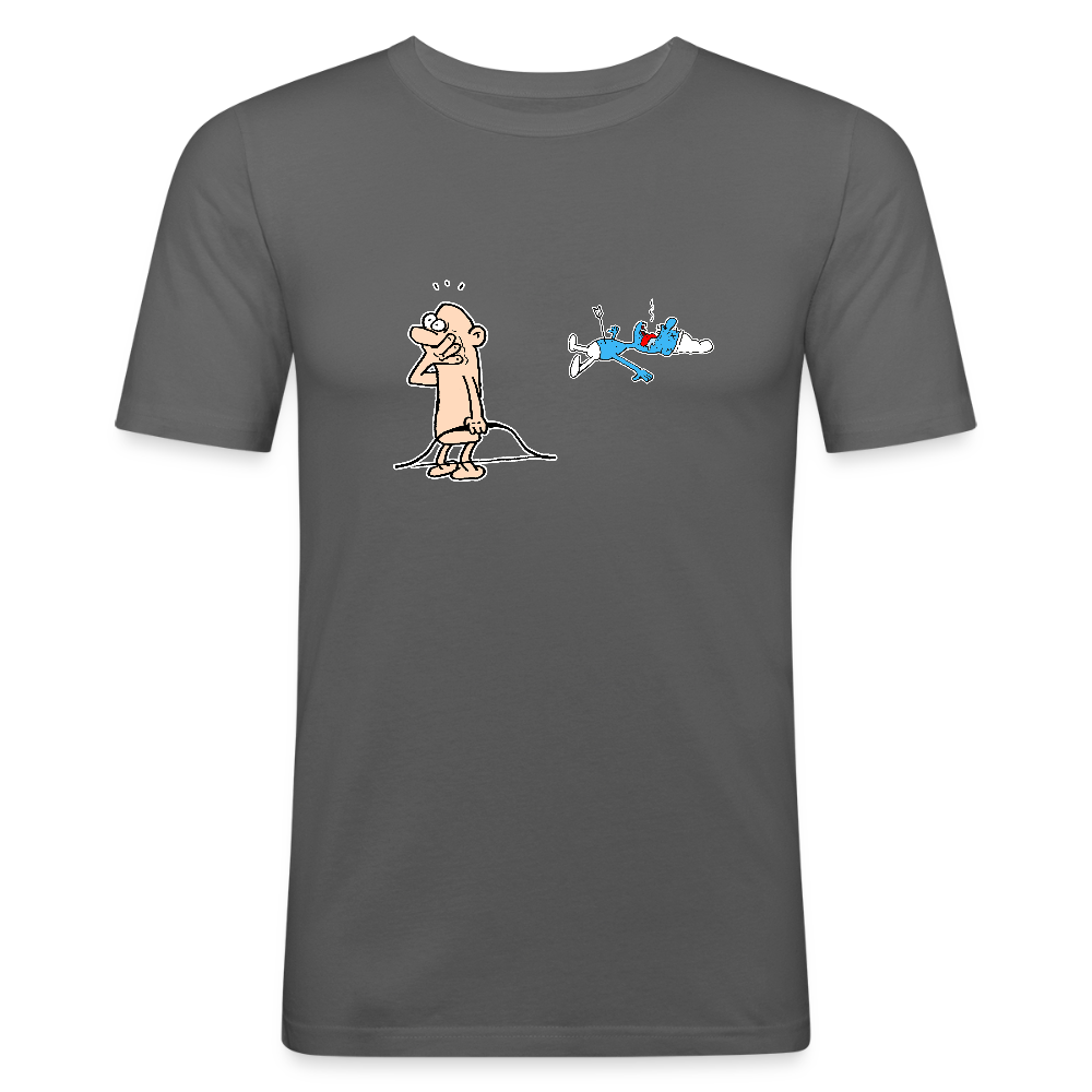 Slim fit shirt met sorrie smurf - graphite grey