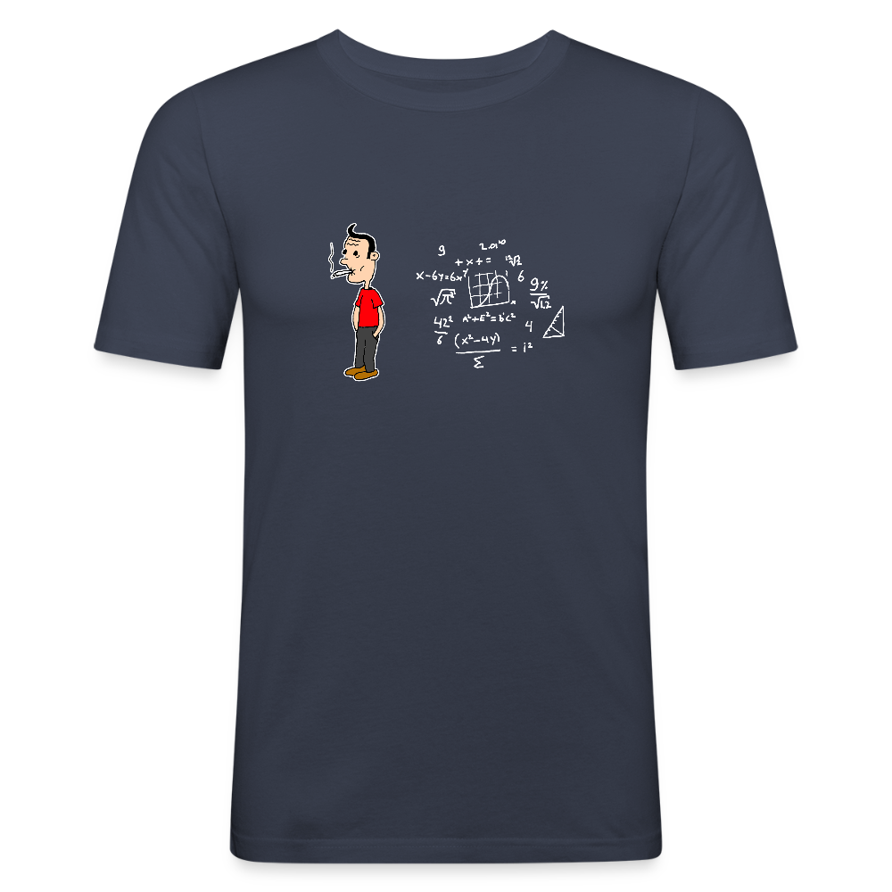 Slim fit shirt met Suske en wiskunde - navy