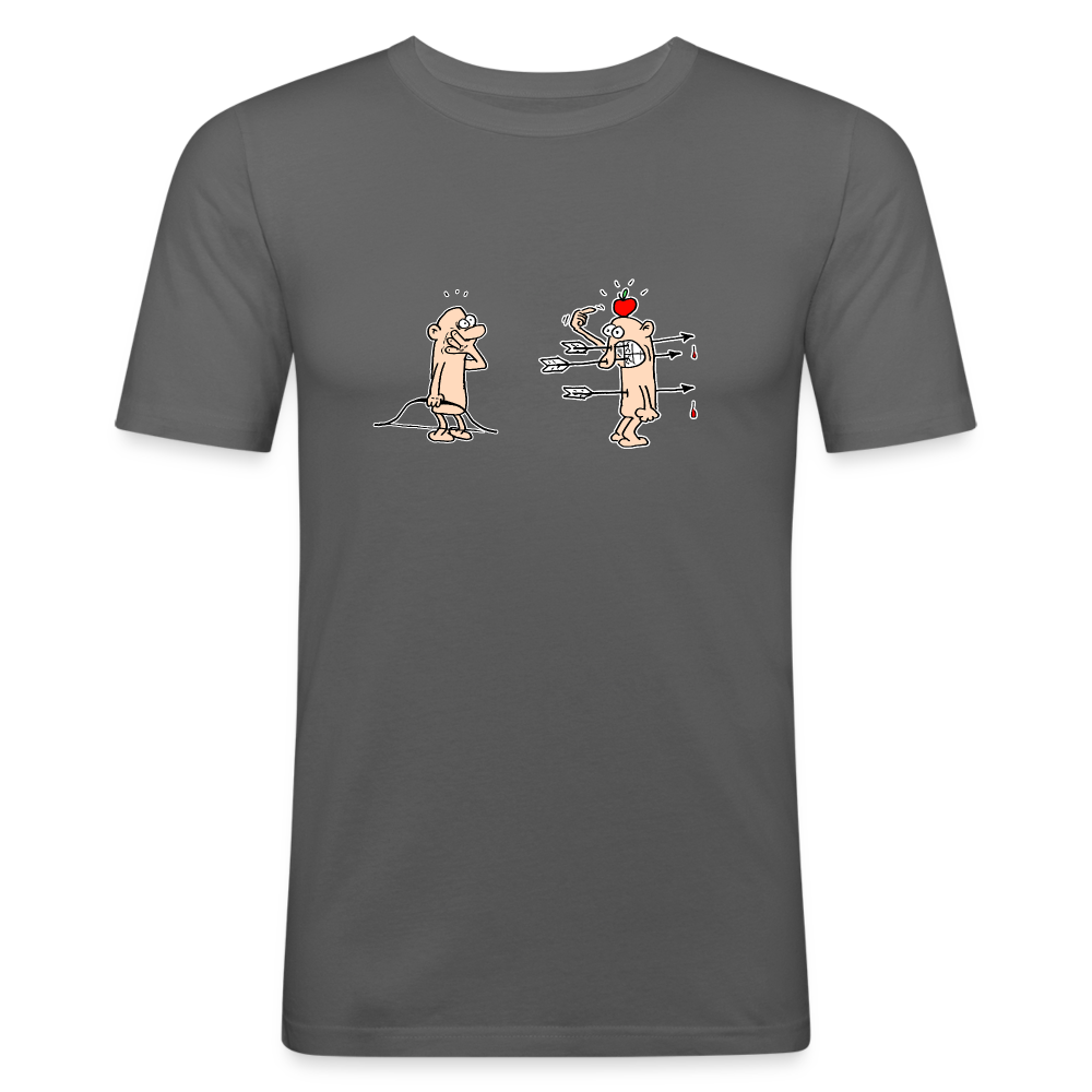 Shirt met boogschietongelukje - graphite grey