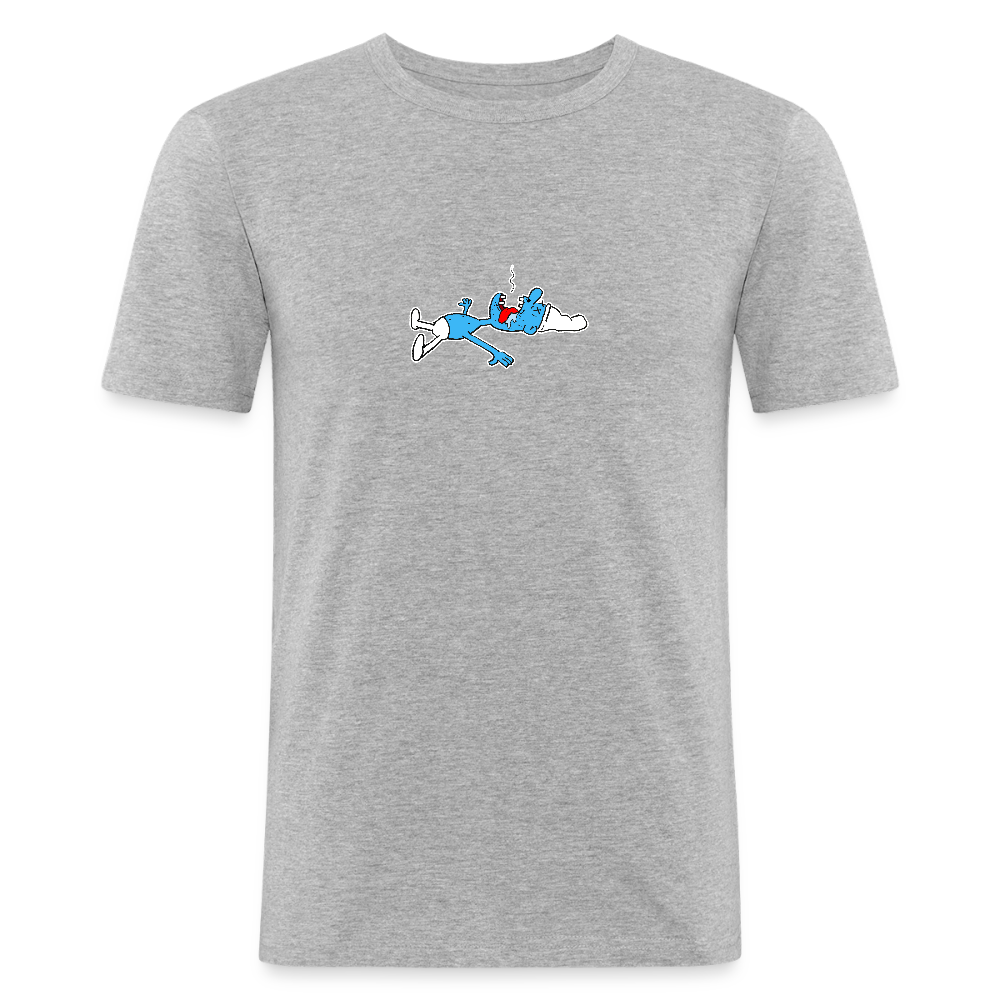 Slim fit shirt met dode smurf - heather grey