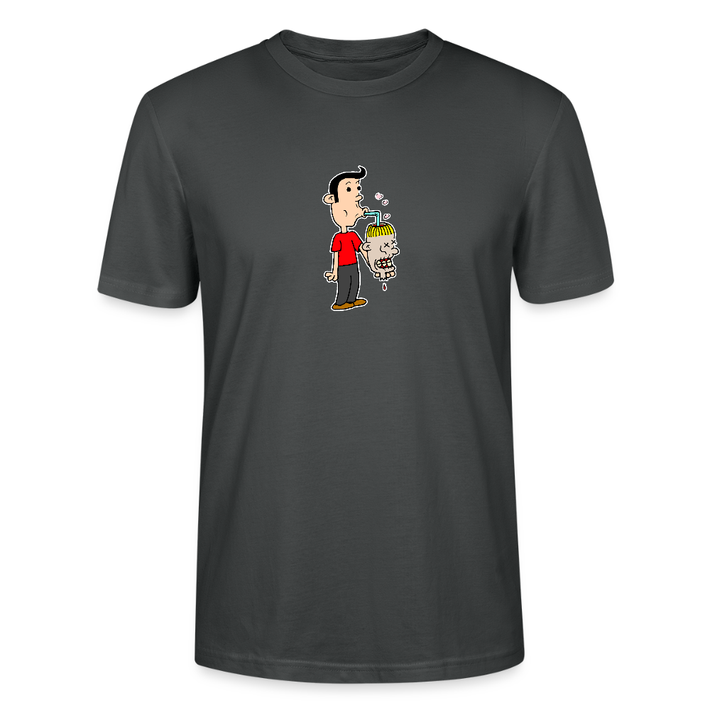 Regular fit shirt met Suske die iets uit Wiske haar schedel drinkt - anthracite