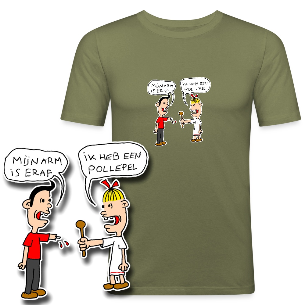 Slim fit shirt met Suske en Wiske die een praatje maken