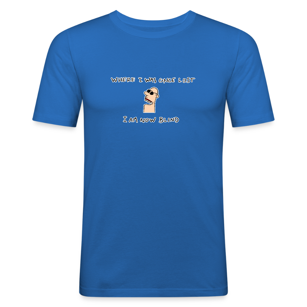 Slim fit shirt met wijze spreuk - royal blue