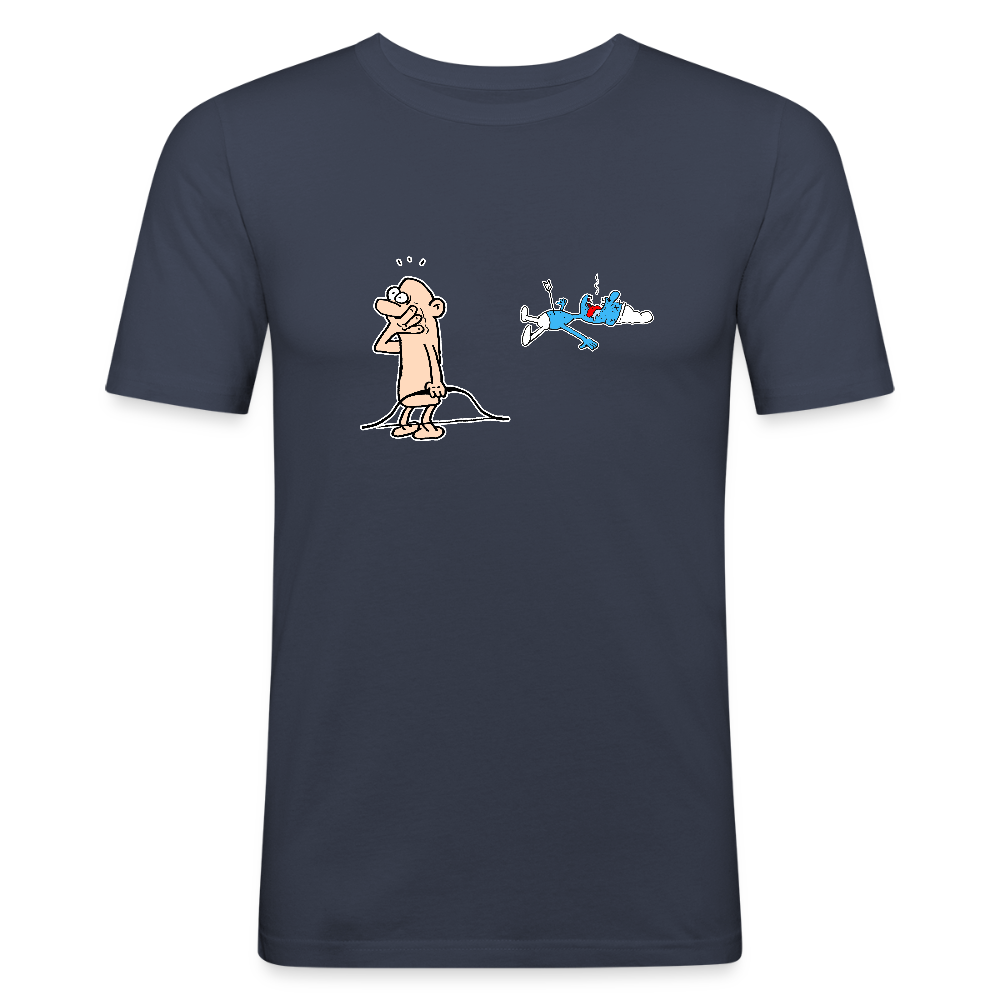 Slim fit shirt met sorrie smurf - navy