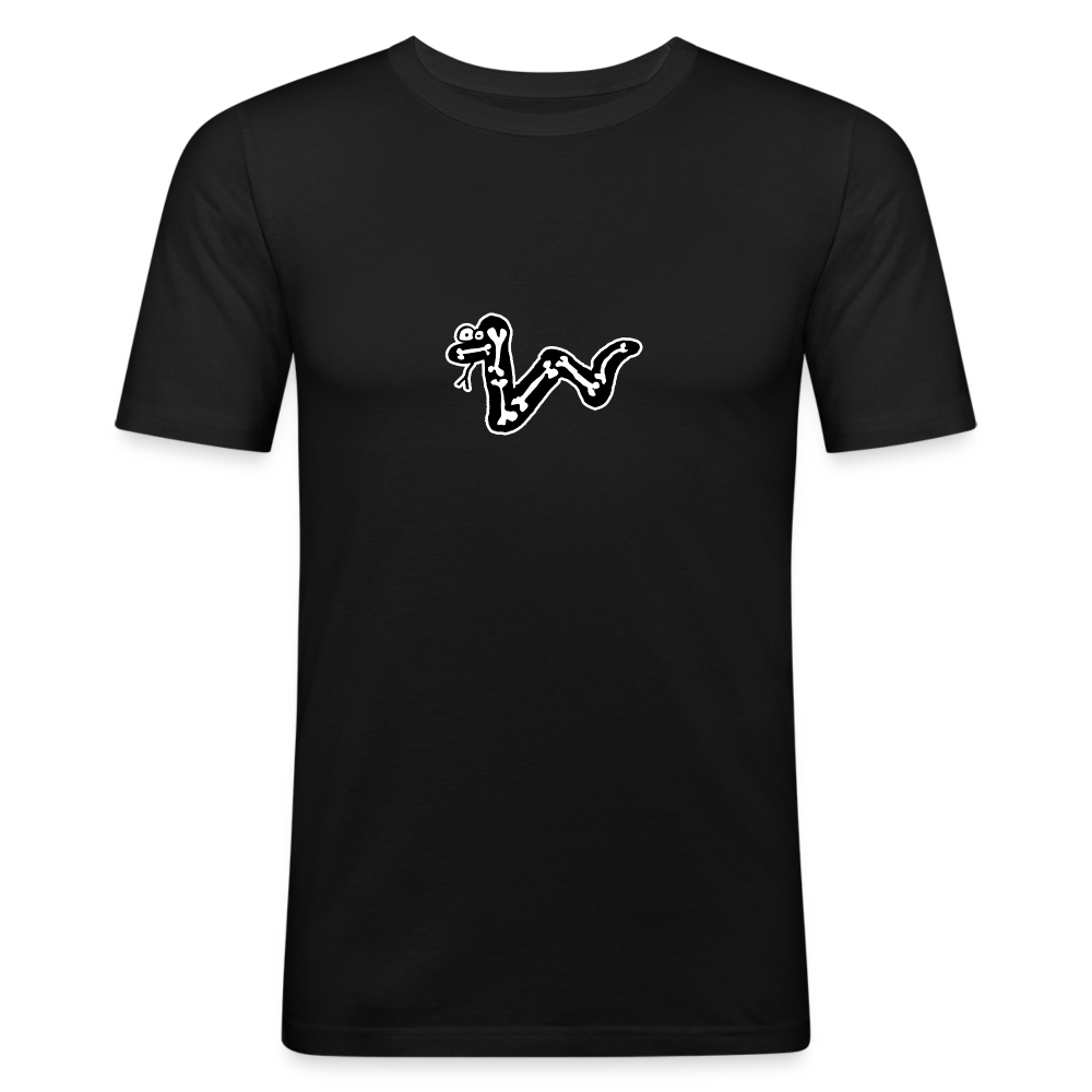 Shirt met slang met botten - black