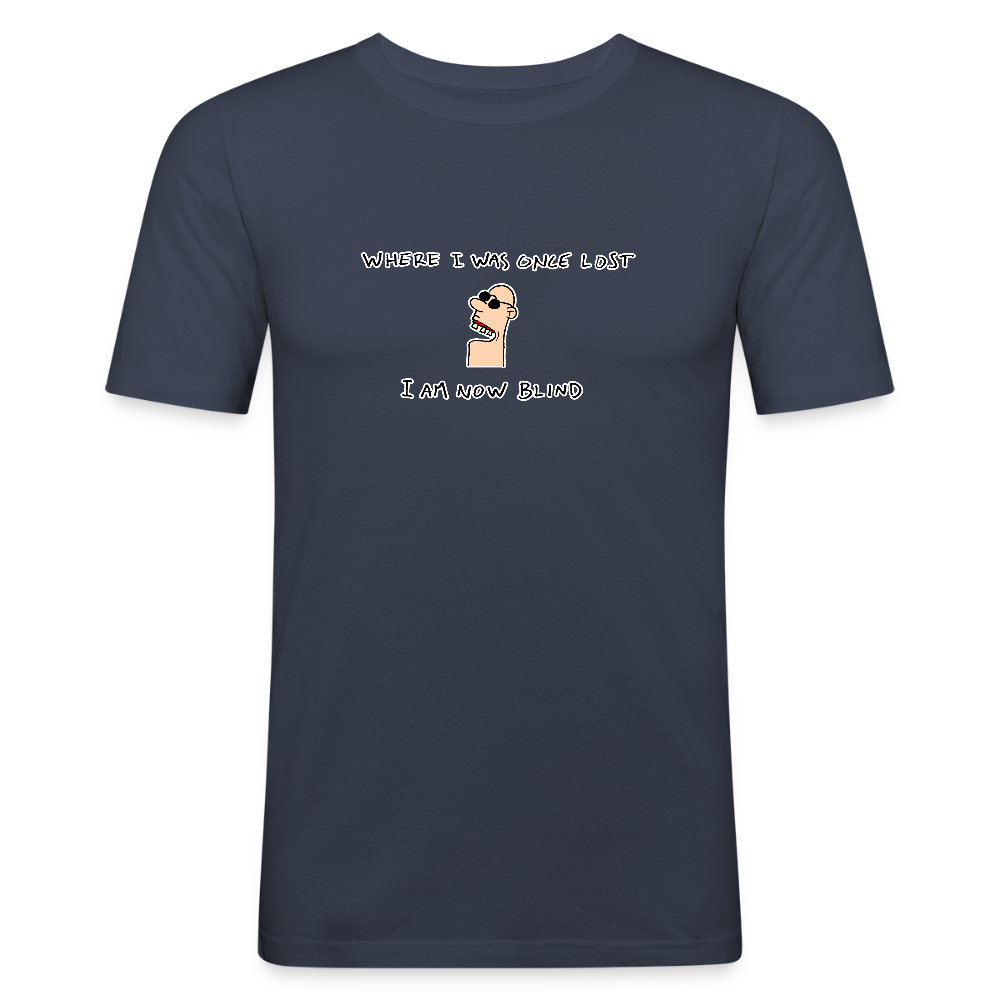 Slim fit shirt met wijze spreuk - navy