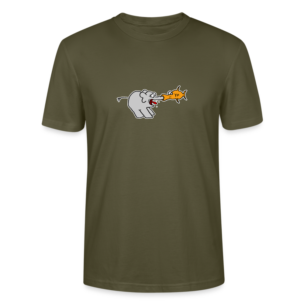 Shirt met olifant en vis - khaki