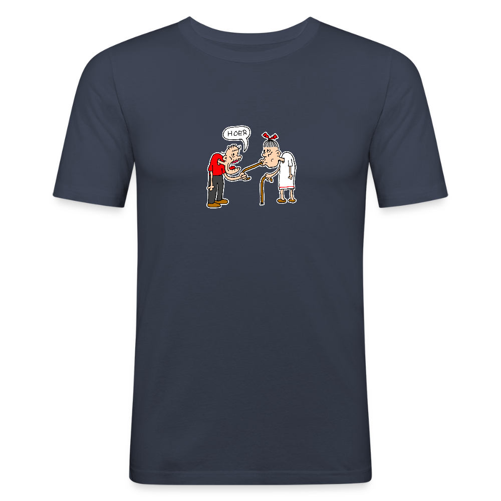 Slim fit shirt met Suske die Wiske een hoer noemt - navy