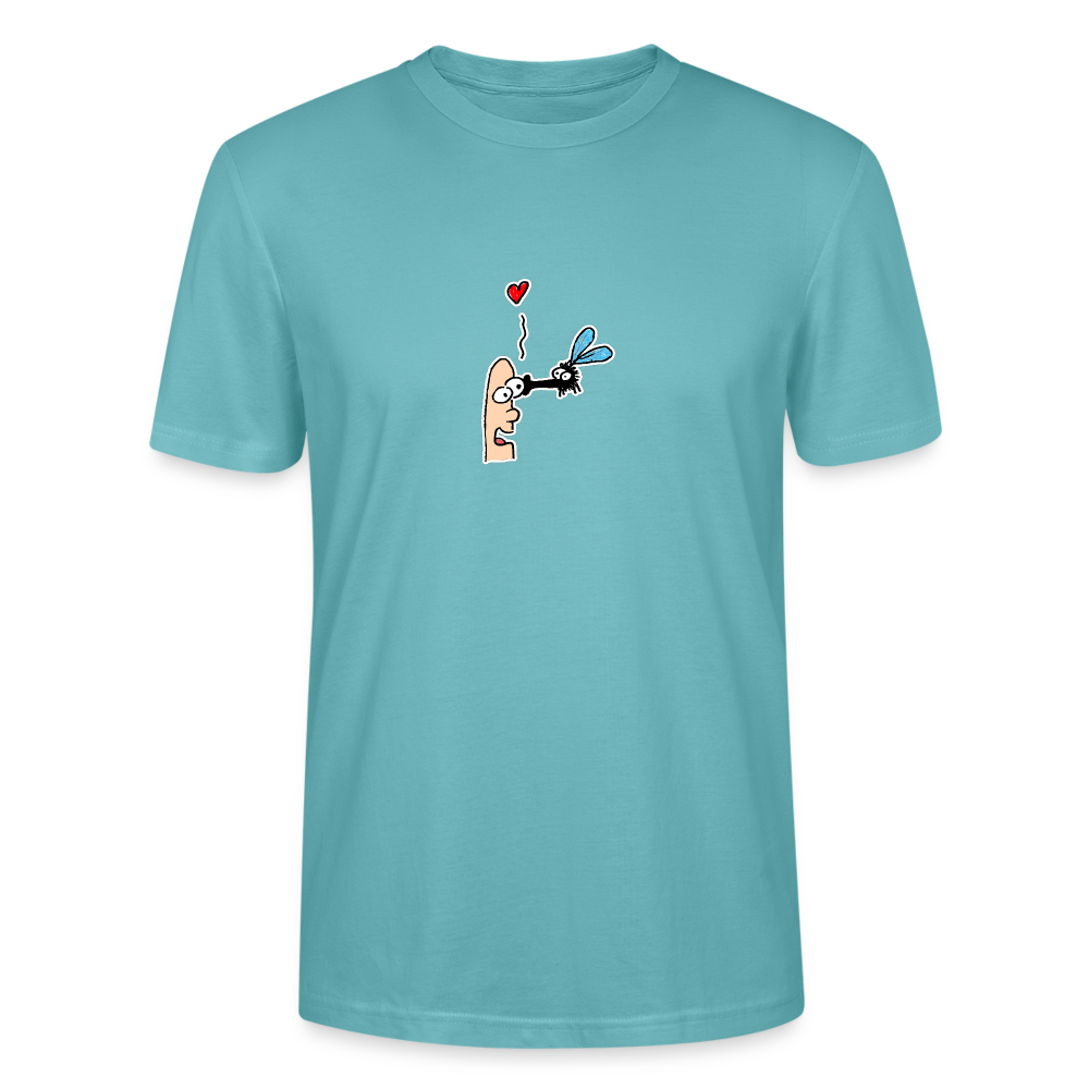 Shirt met aardige vlieg - pastel turquoise