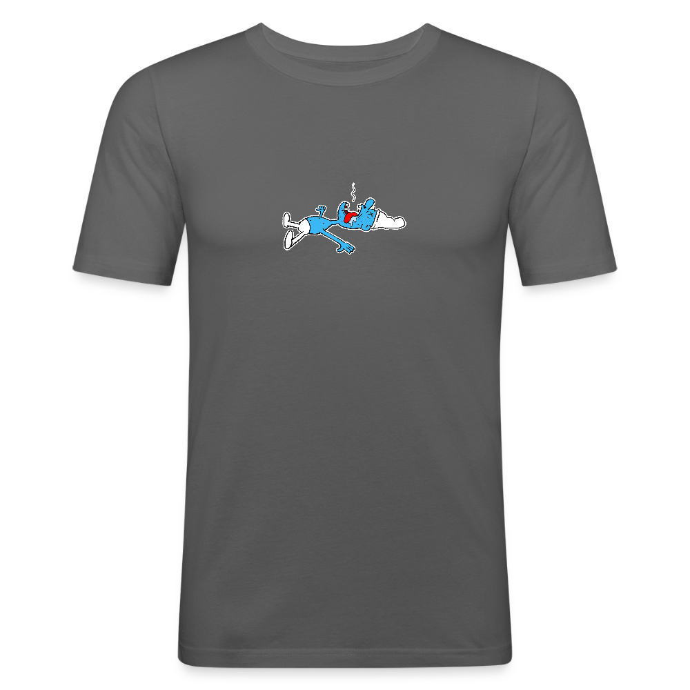 Slim fit shirt met dode smurf - graphite grey