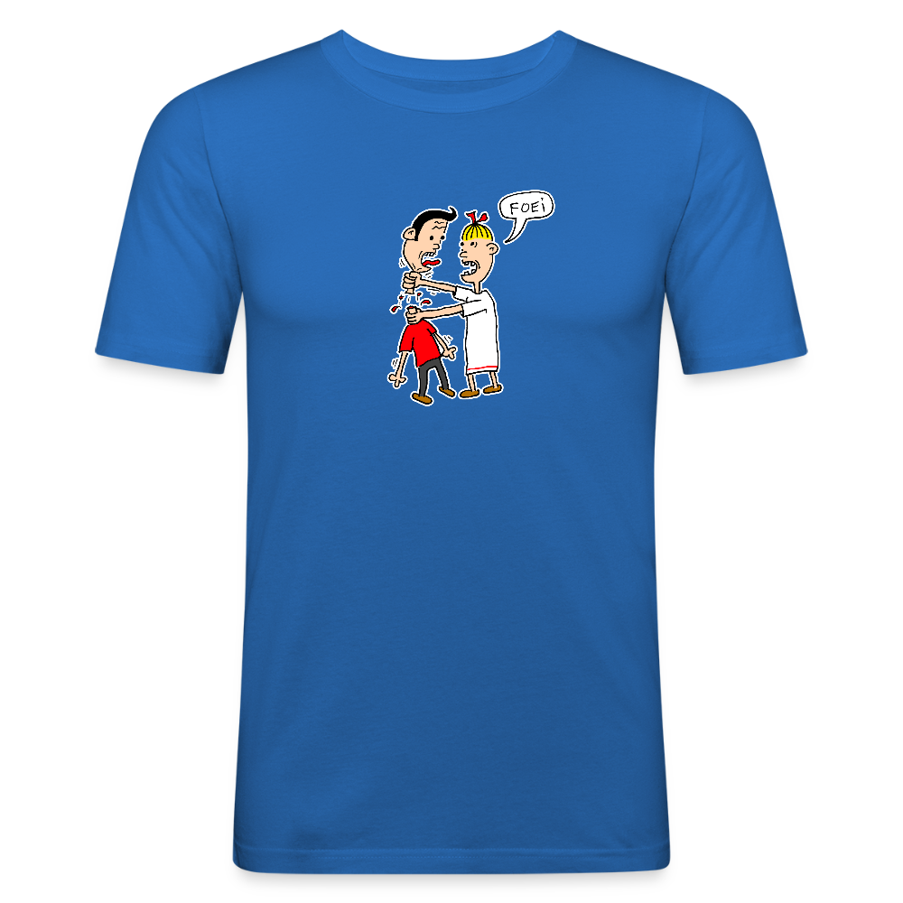 Slim fit shirt met Wiske die iets uitlegt aan Suske - royal blue