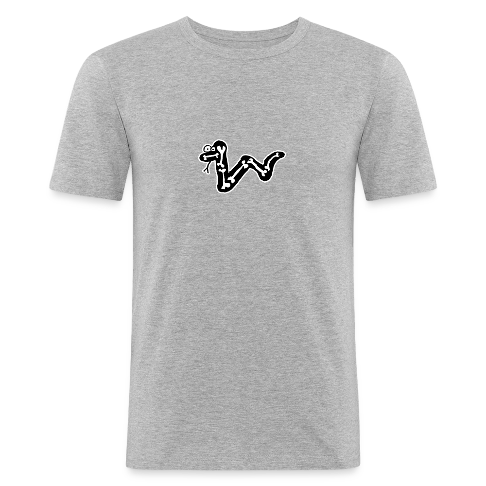 Shirt met slang met botten - heather grey