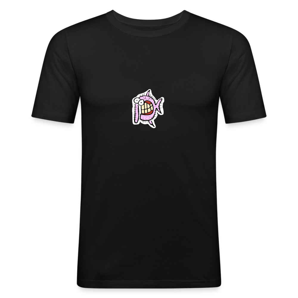 Shirt met harige vis - black