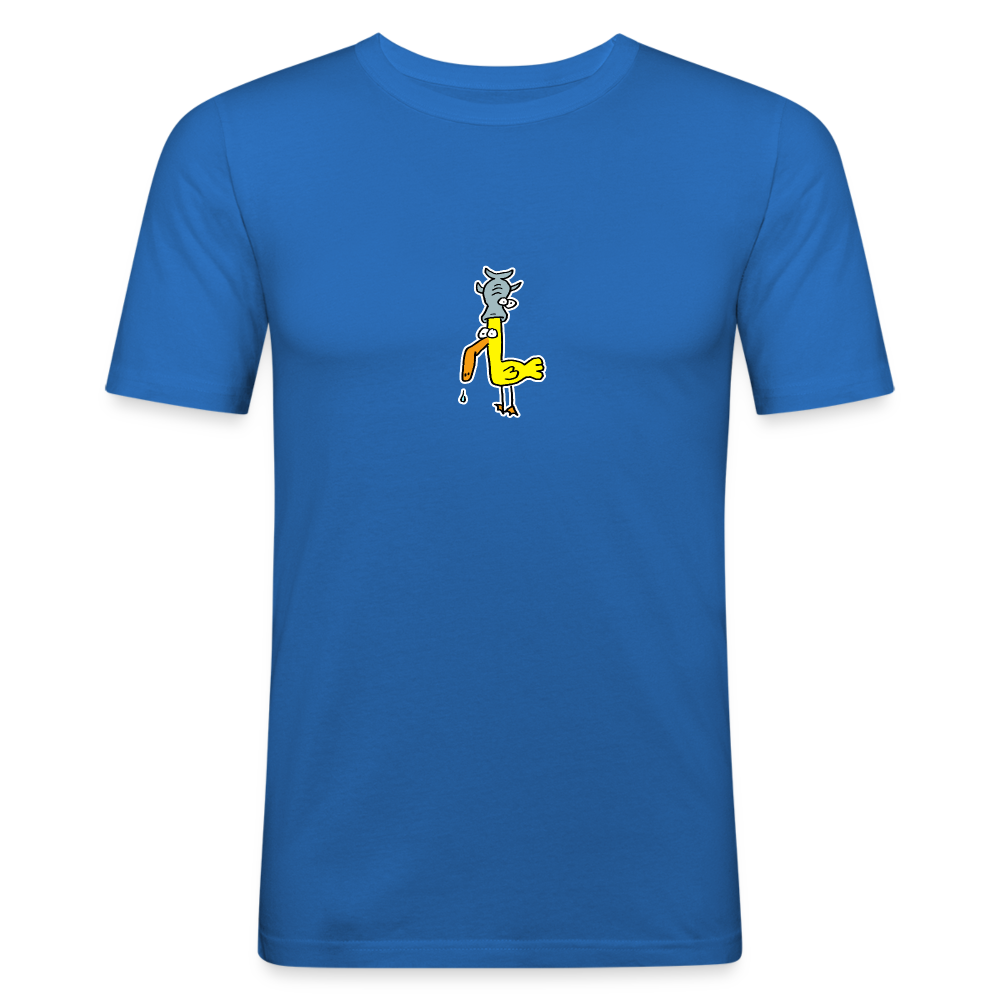 Shirt met eend met vis op zijn hoofd - royal blue