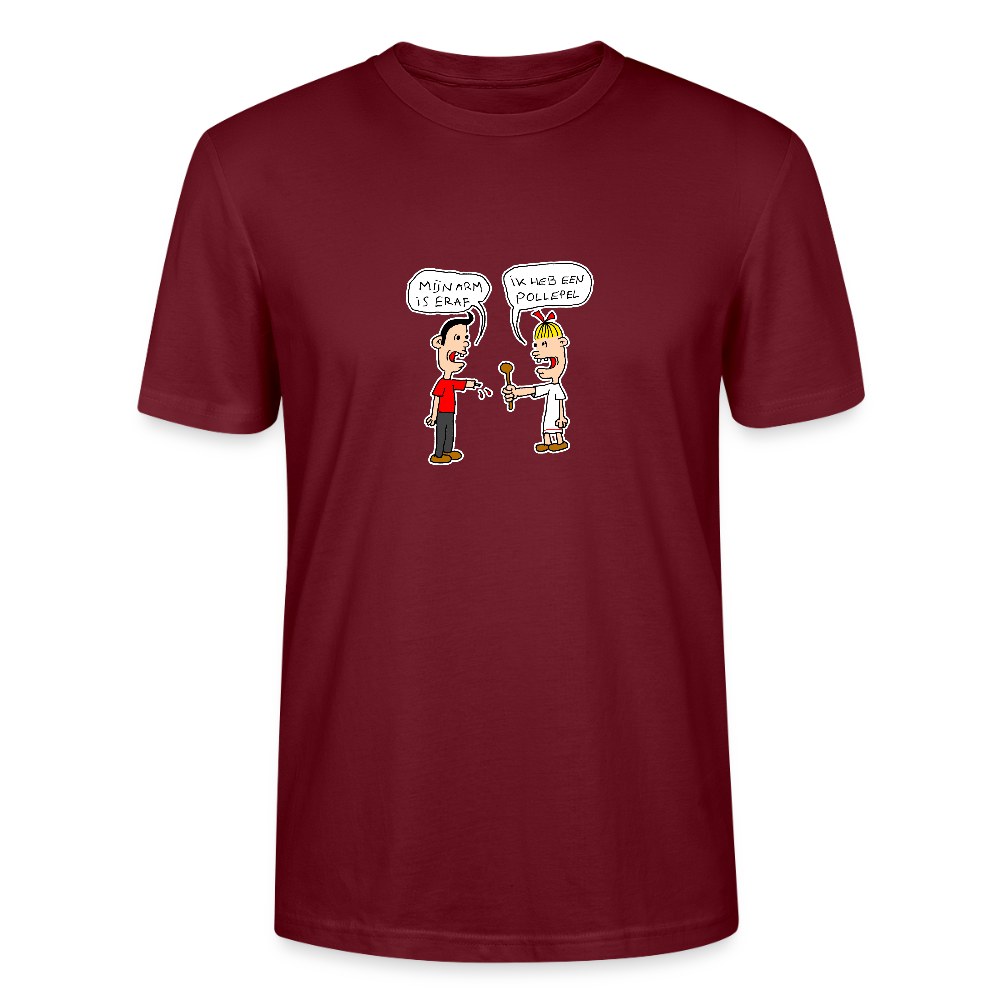 Regular fit shirt met Suske en Wiske die een praatje maken - burgundy
