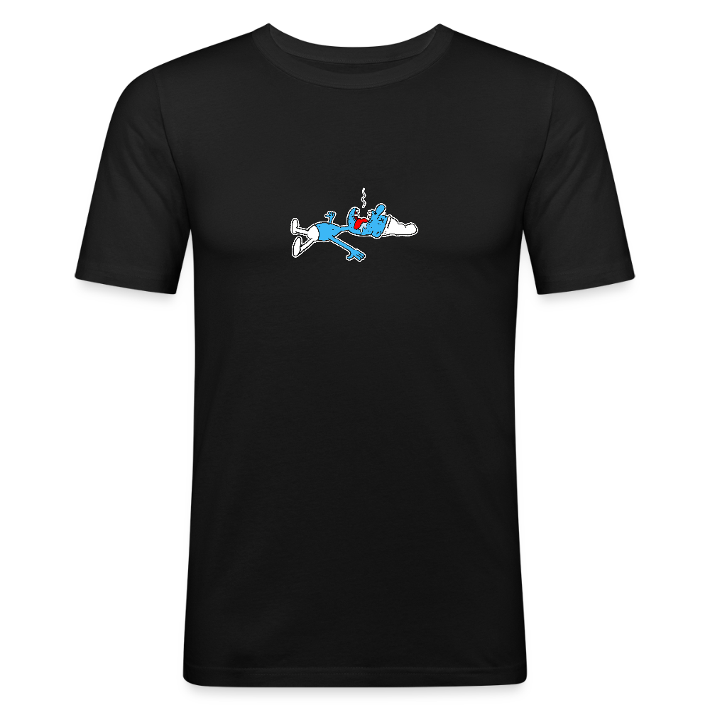 Slim fit shirt met dode smurf - black