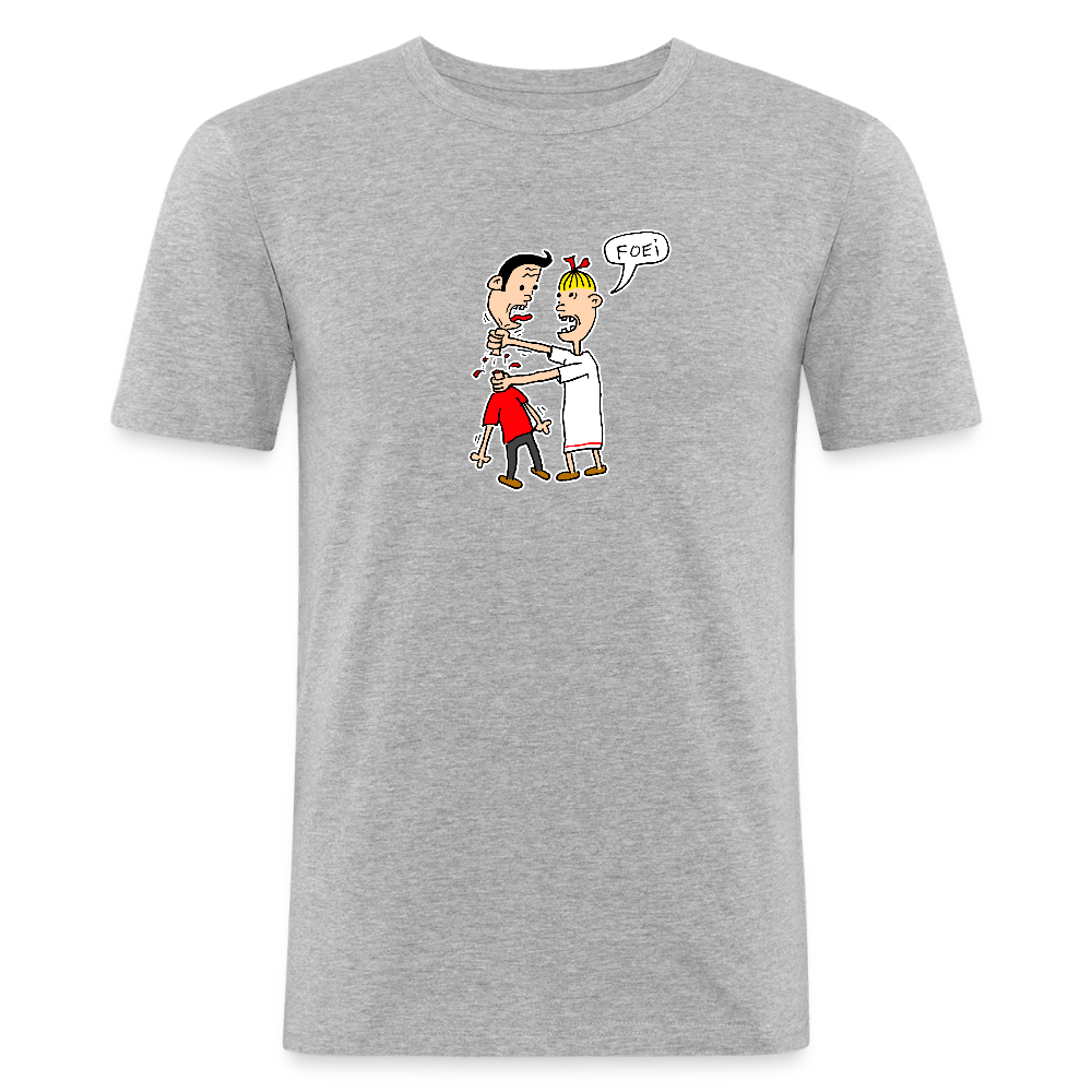 Slim fit shirt met Wiske die iets uitlegt aan Suske - heather grey