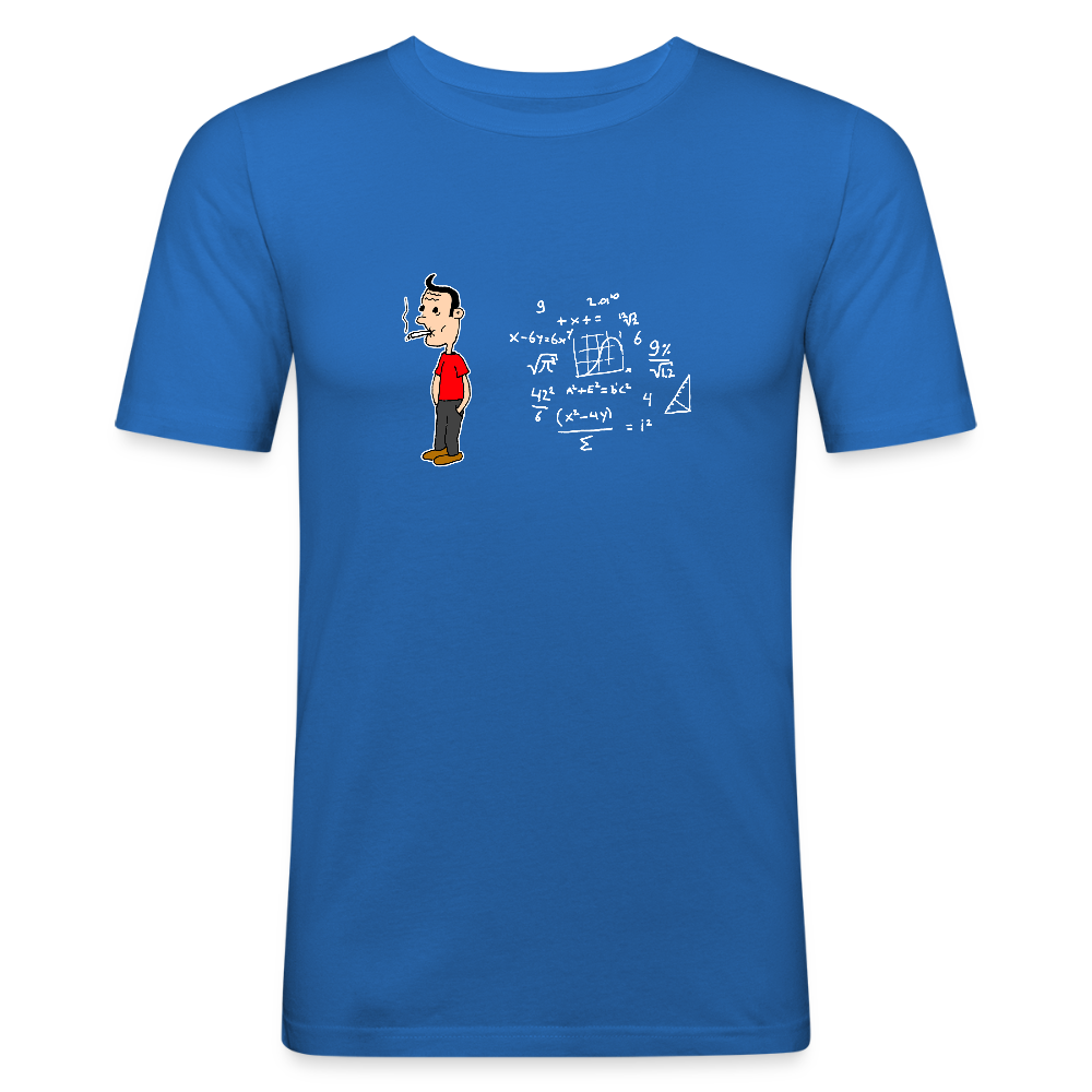 Slim fit shirt met Suske en wiskunde - royal blue