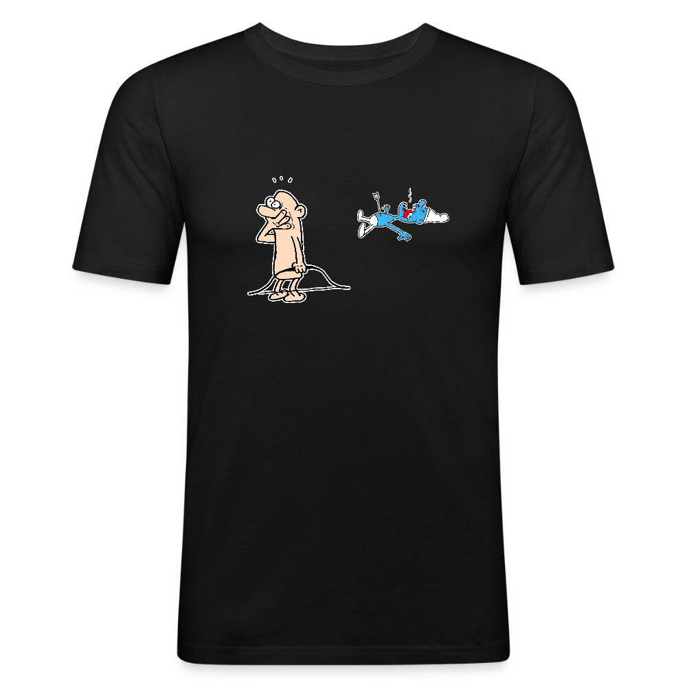 Slim fit shirt met sorrie smurf - black