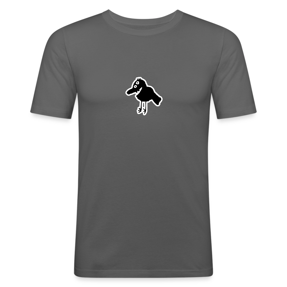 Shirt met vogel - graphite grey