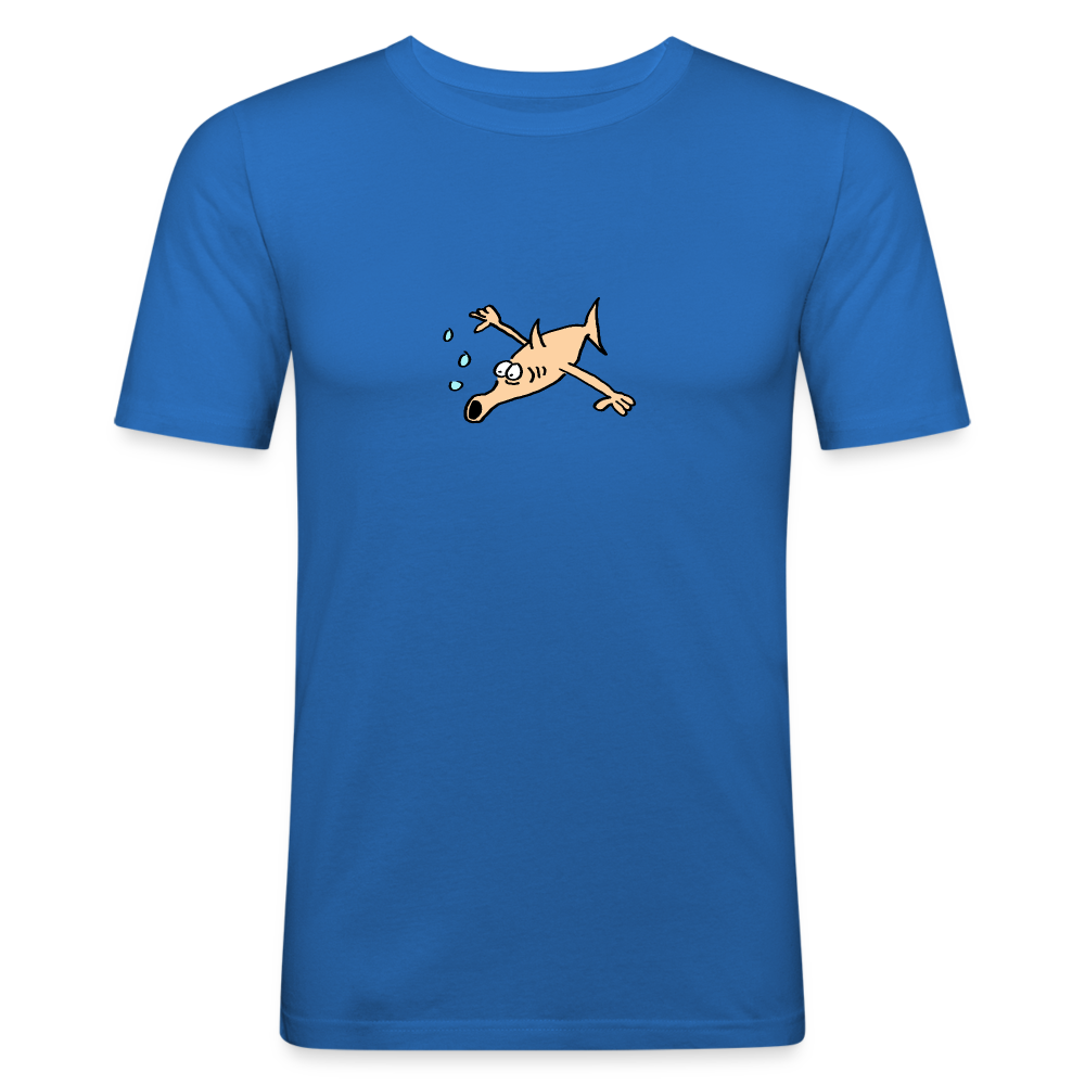 Shirt met vis met armen - royal blue