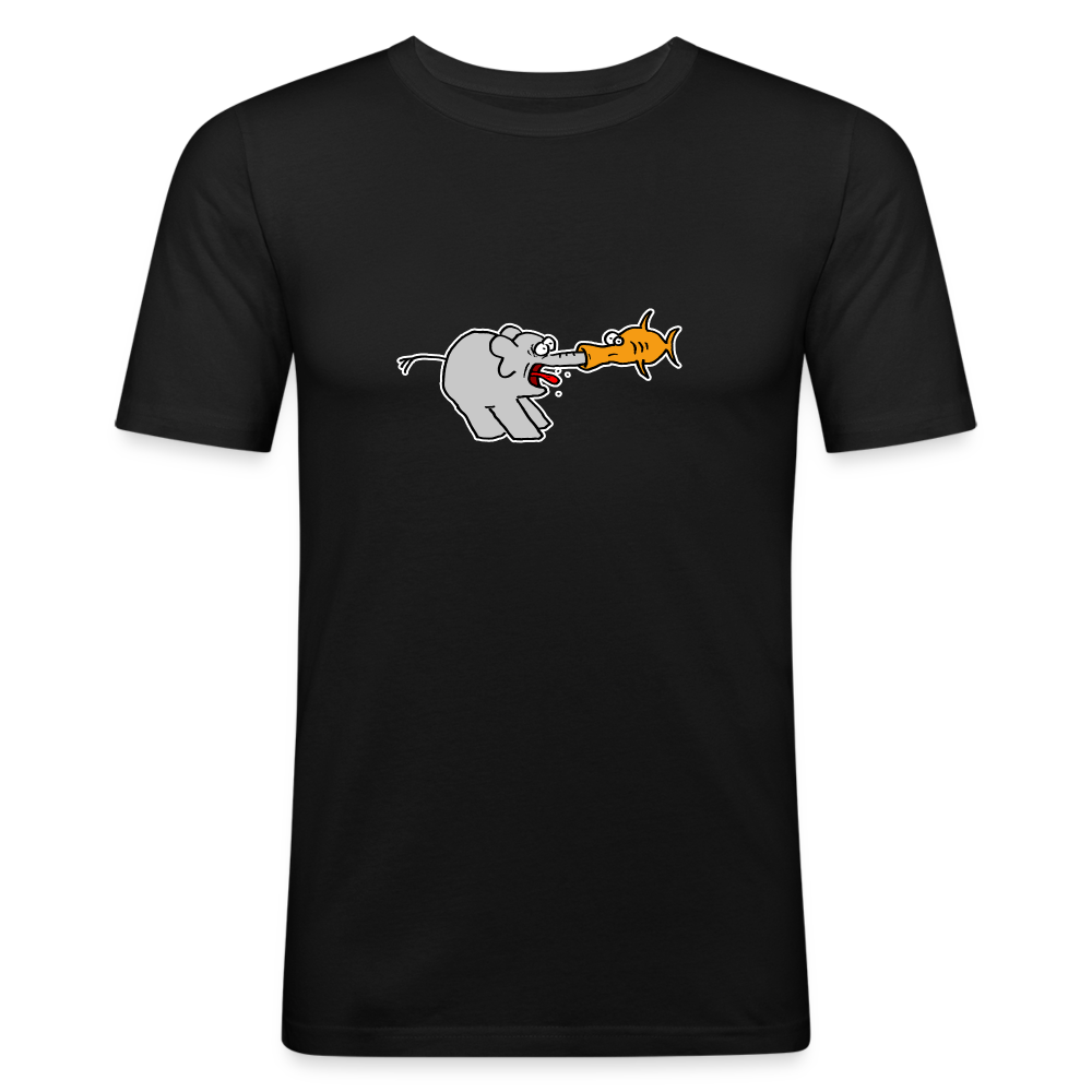 Shirt met olifant en vis - black
