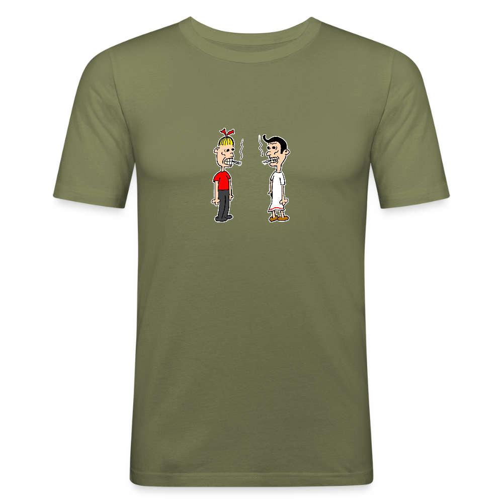 Shirt met Suske en Wiske die roken - khaki green