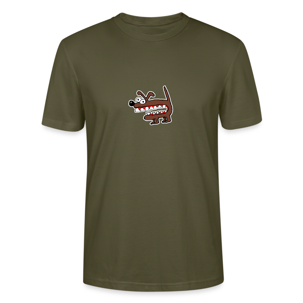 Shirt met bruine hond - khaki