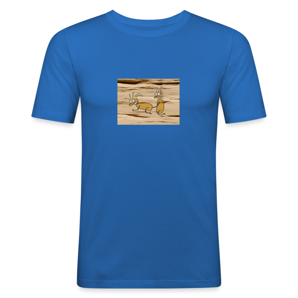 Shirt met erotische grotwandkunst 2 - royal blue