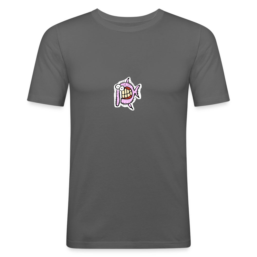 Shirt met harige vis - graphite grey