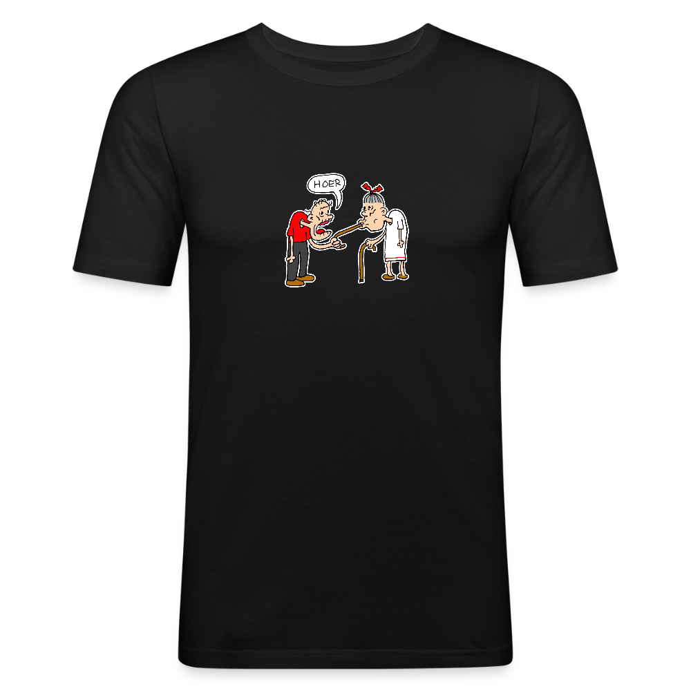 Slim fit shirt met Suske die Wiske een hoer noemt - black