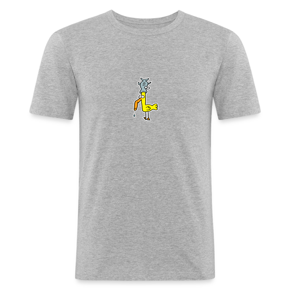 Shirt met eend met vis op zijn hoofd - heather grey
