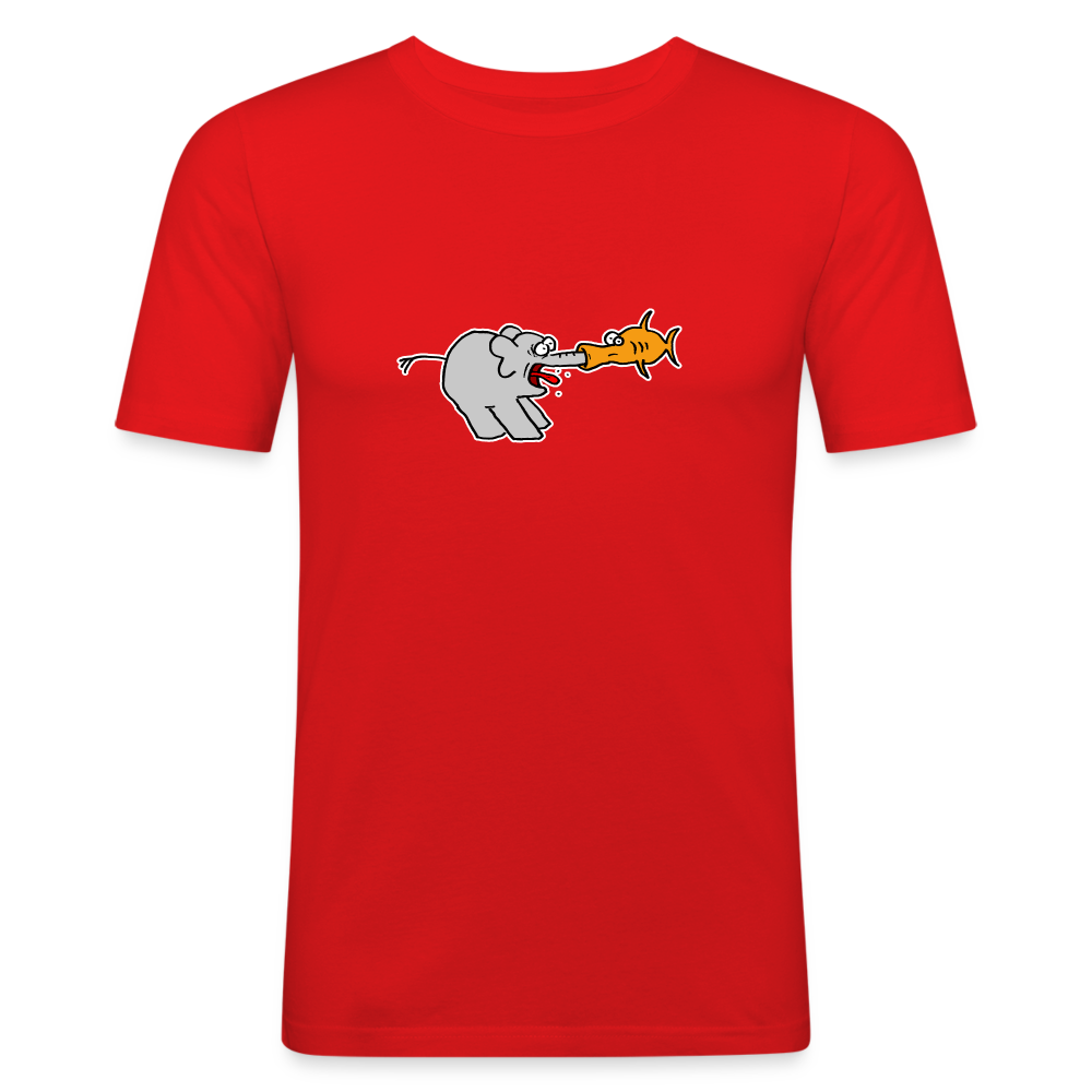 Shirt met olifant en vis - red