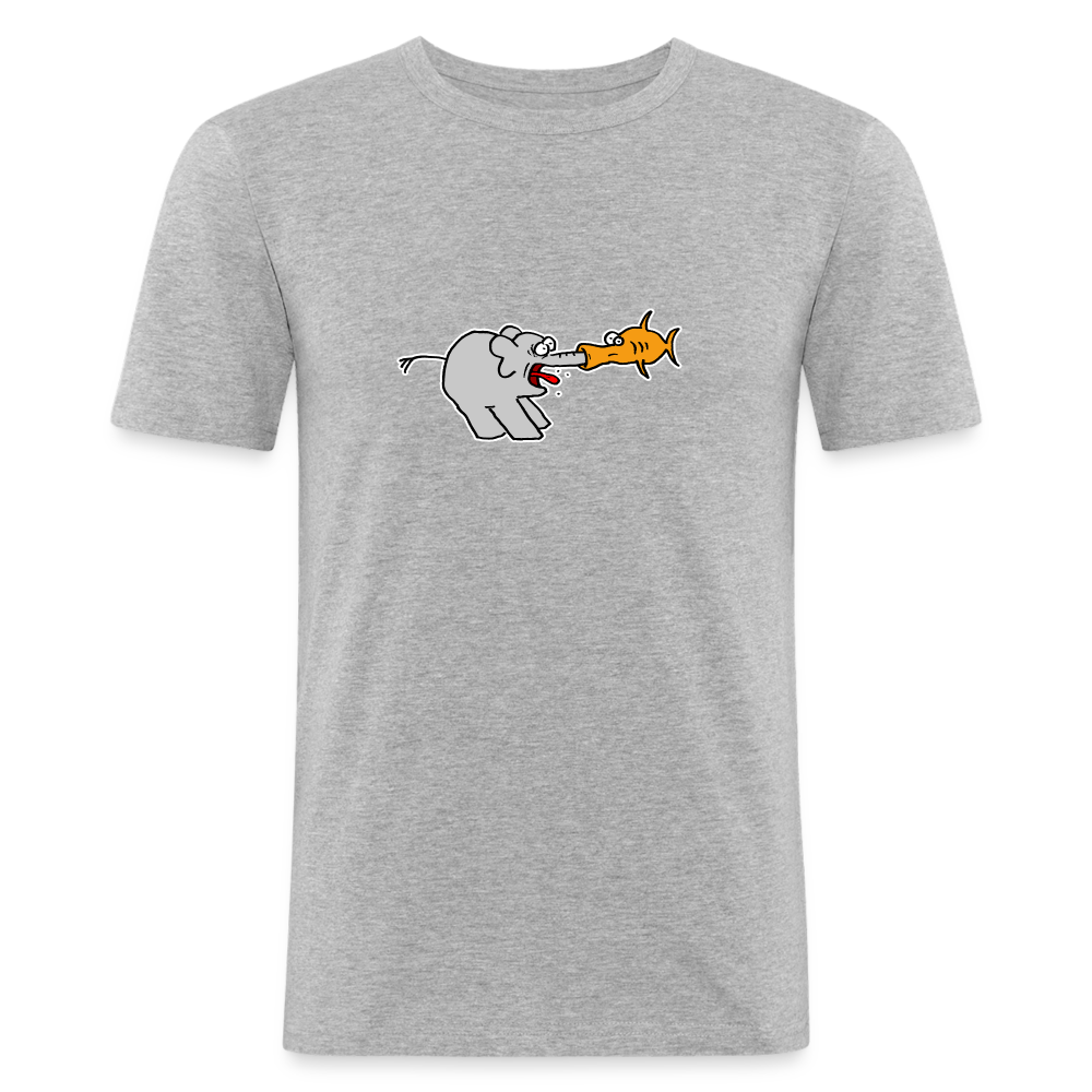 Shirt met olifant en vis - heather grey