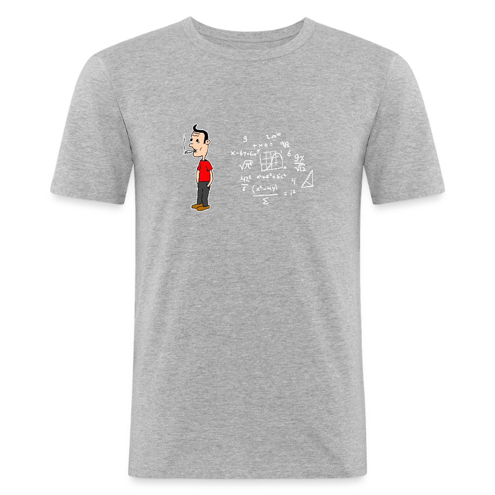 Slim fit shirt met Suske en wiskunde - heather grey