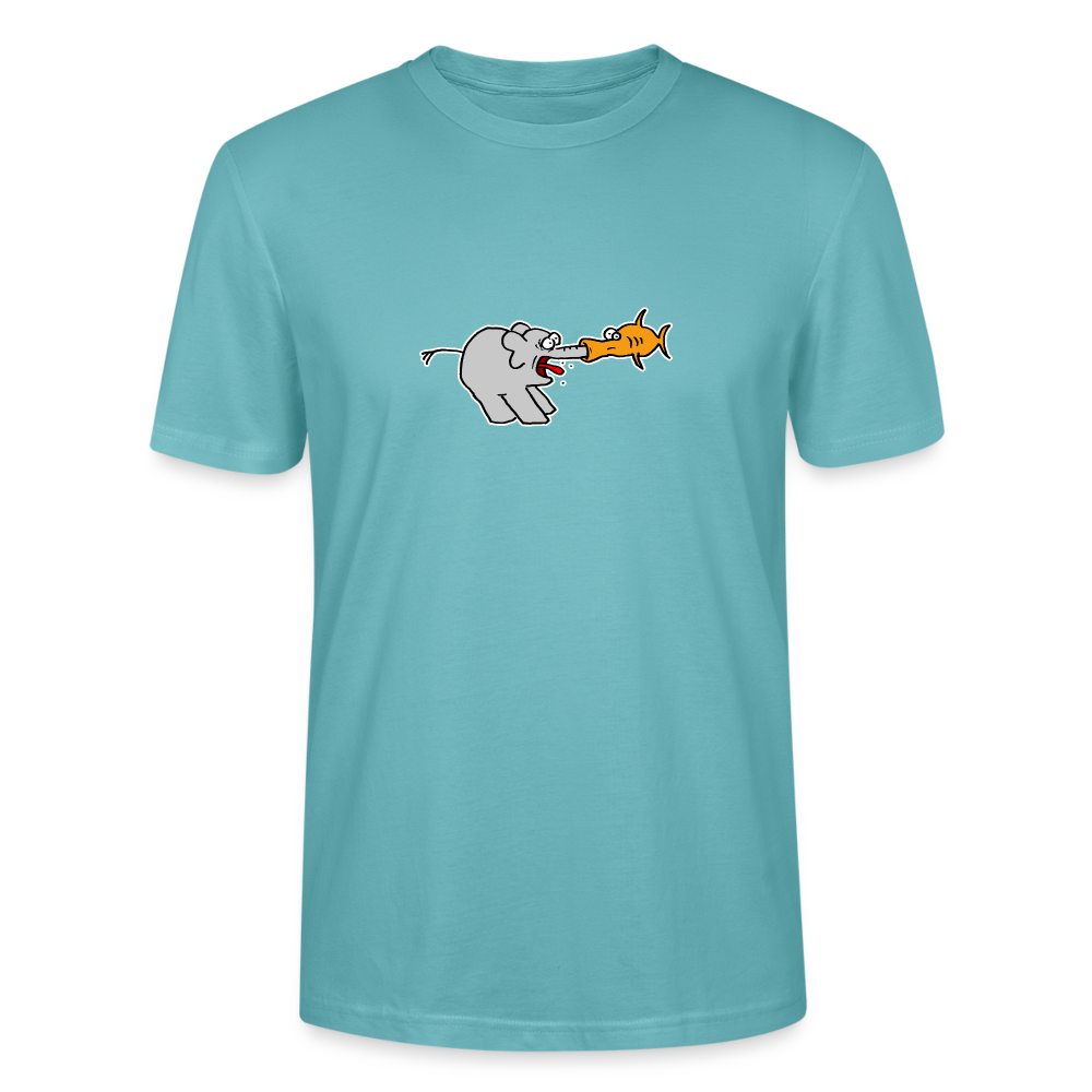 Shirt met olifant en vis - pastel turquoise