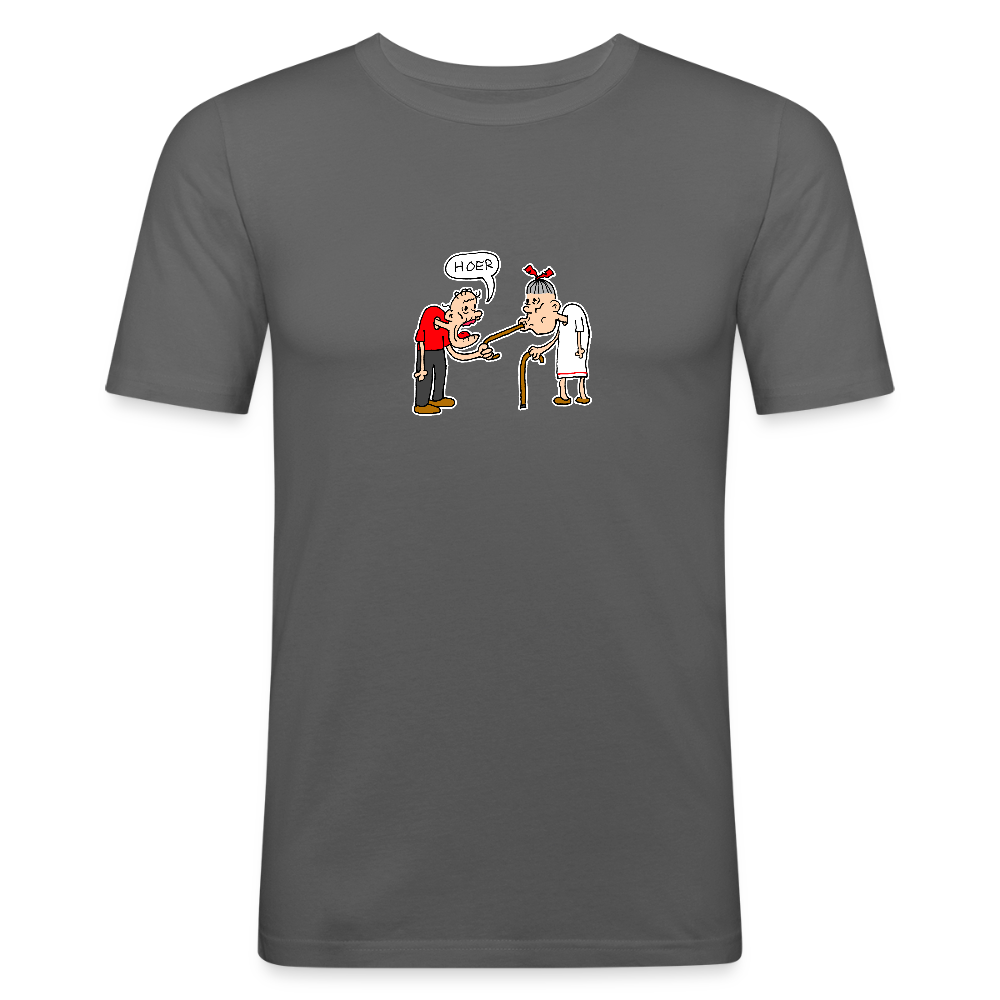 Slim fit shirt met Suske die Wiske een hoer noemt - graphite grey