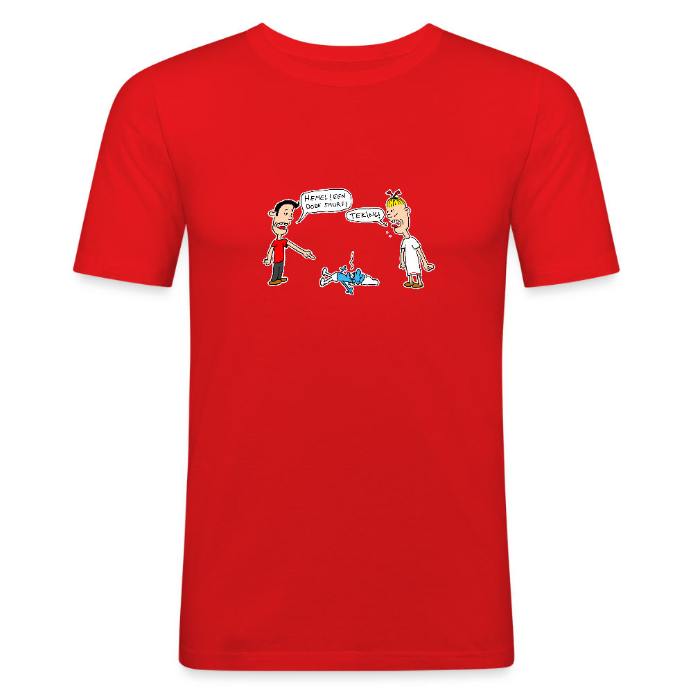 Shirt met Suske en Wiske die dode smurf vinden - red