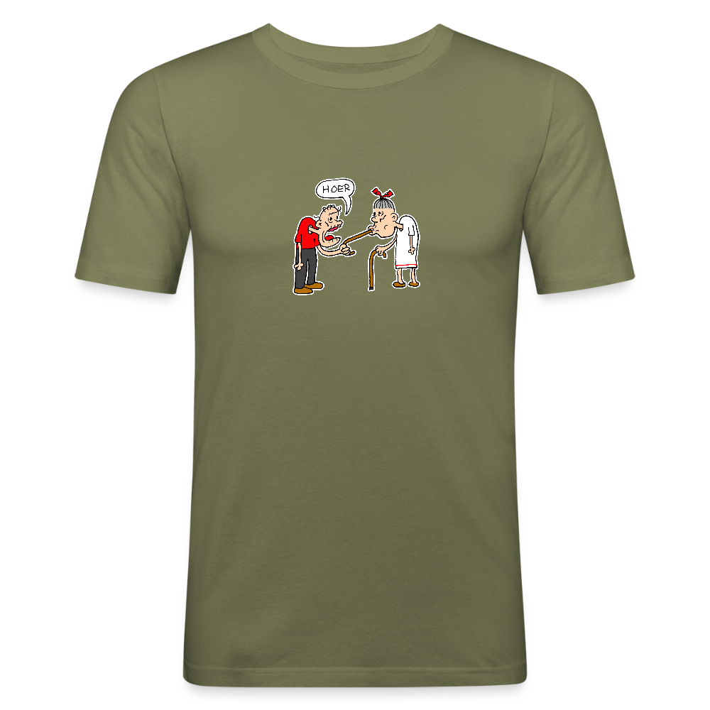 Slim fit shirt met Suske die Wiske een hoer noemt - khaki green