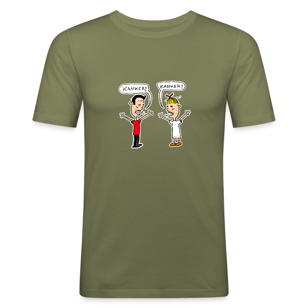 Shirt met Suske en Wiske die kanker roepen - khaki green