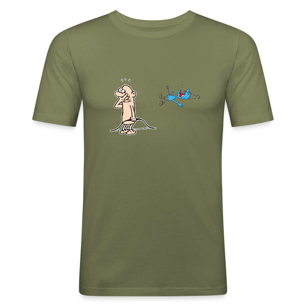 Slim fit shirt met sorrie smurf - khaki green