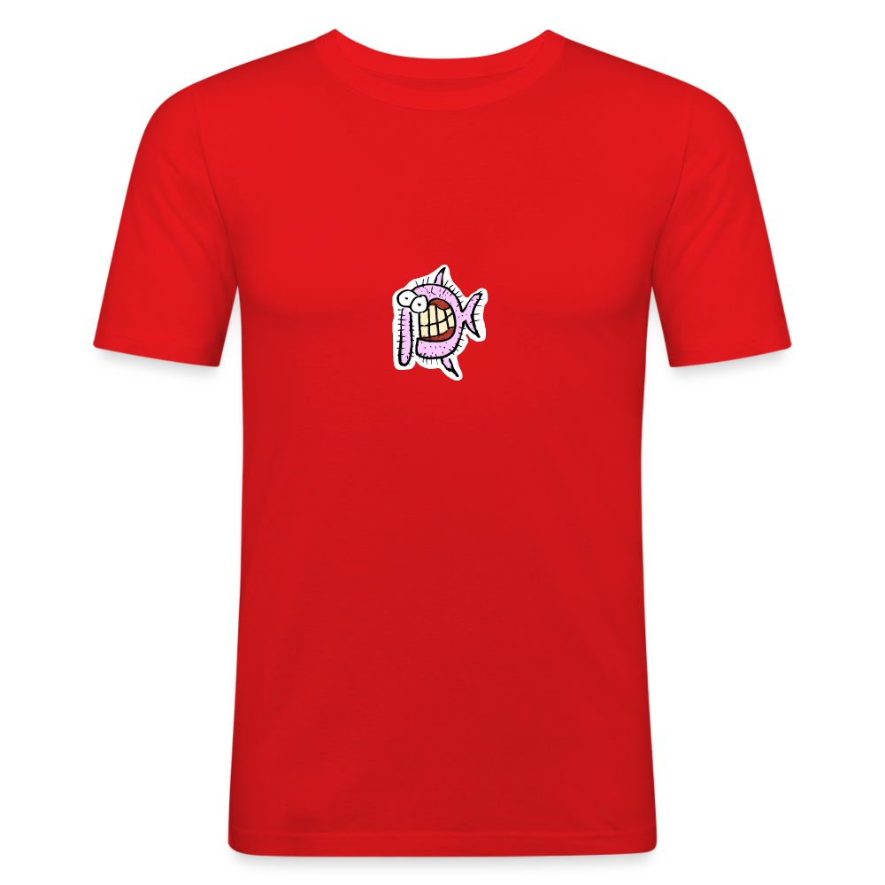 Shirt met harige vis - red