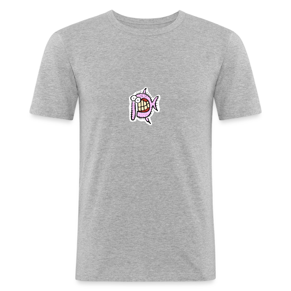Shirt met harige vis - heather grey