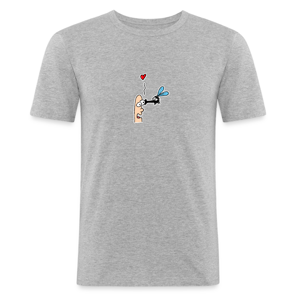 Shirt met aardige vlieg - heather grey