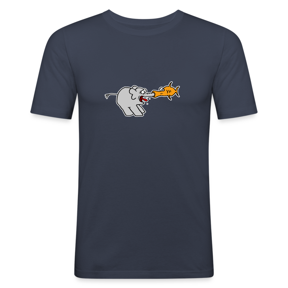 Shirt met olifant en vis - navy